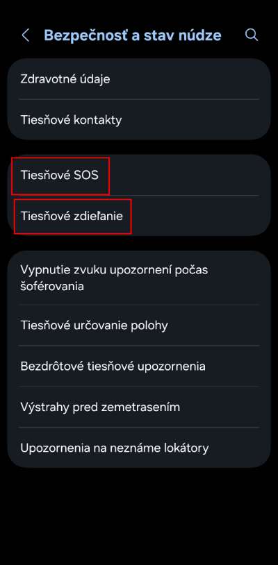 SOS tlacidlo Android telefon_2_2