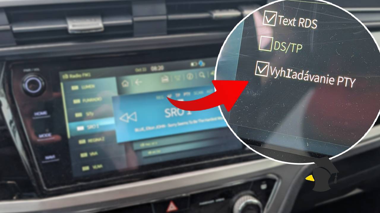 autoradio PTY funkcia vyhladavania